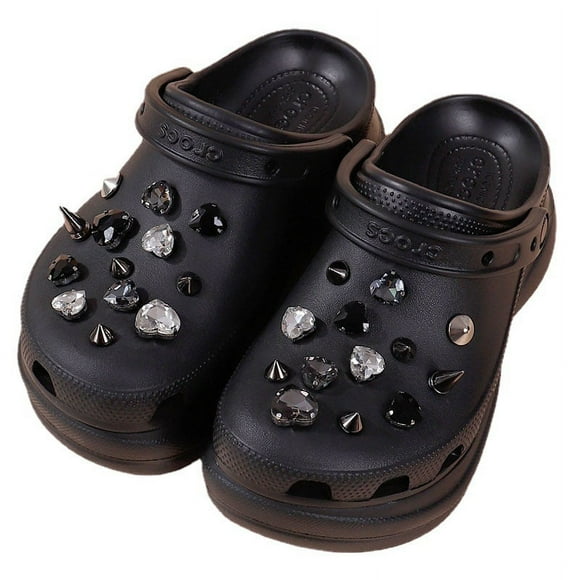 Zshan 30 Pieces 3D Clog Sandals Ornaments (Rhinestone Love), Shoe Charms, Cute Shoe Ornaments for Clogs Shoes Sandal Bracelet DIY