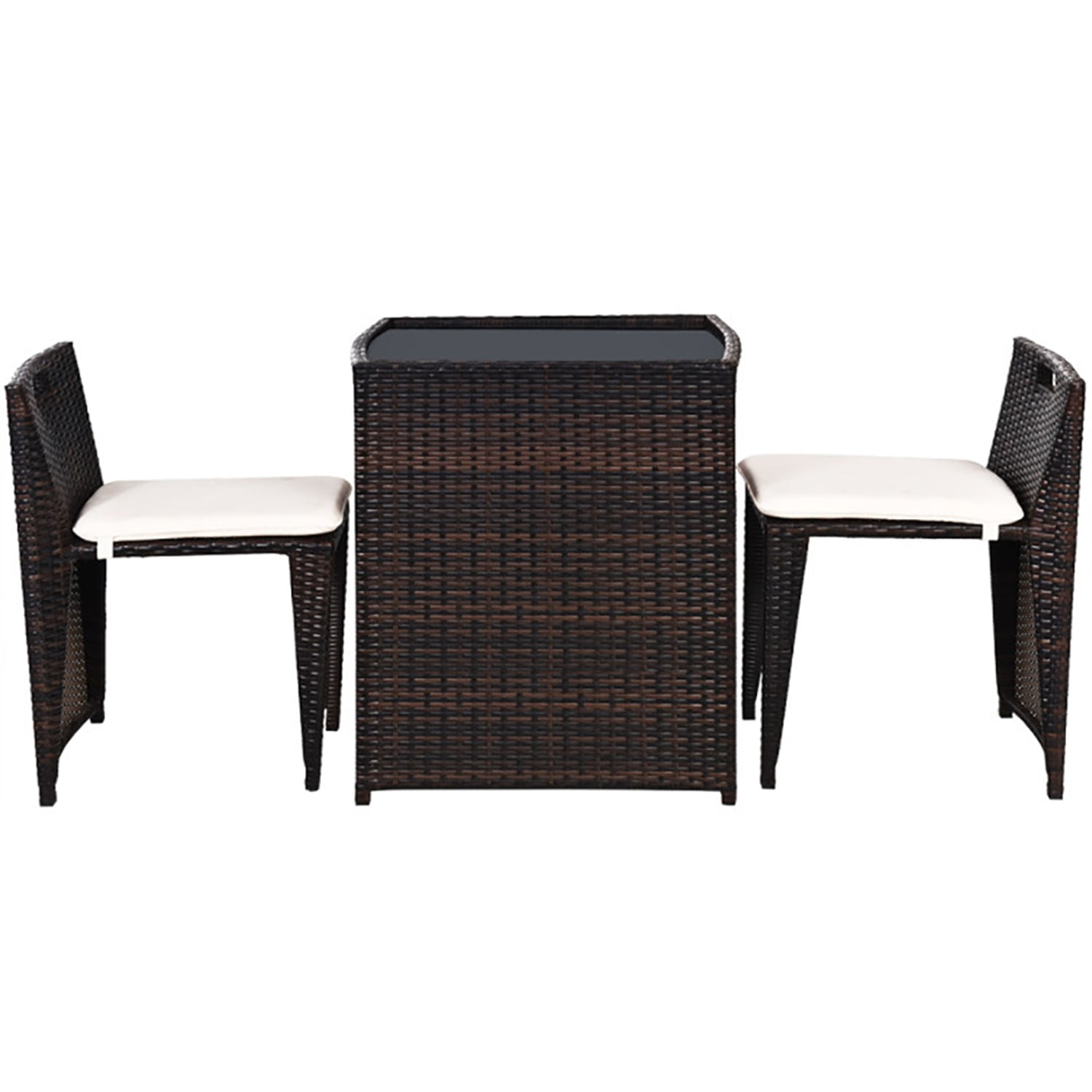 Aimee Lii 3 Pieces Cushioned Wicker Patio Bistro Set, Outdoor Patio Set with No Assembly Needed Aimee Lii 3 Pieces Cushioned Wicker Patio Bistro Set, Outdoor Patio Set with No Assembly Needed