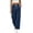 #06 Navy 【Mix, Match & Rotate: Stock Up on Daily Colors】, variant on Women's Cotton Linen Pants Drawstring Elastic Waist Pockets, Solid Color Loose Soft Fit Casual Long Straight | VerBelle,Army Green L