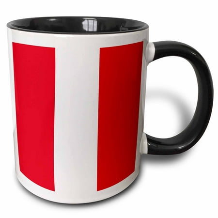 

3dRose Flag of Peru - Peruvian red and white stripes - South America American country of the world souvenir Two Tone Black Mug 11oz