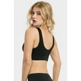 thumbnail image 2 of Sofra Women's 6 Pack of Seamless Padded Sports Bras-All Black,One Size, 2 of 6