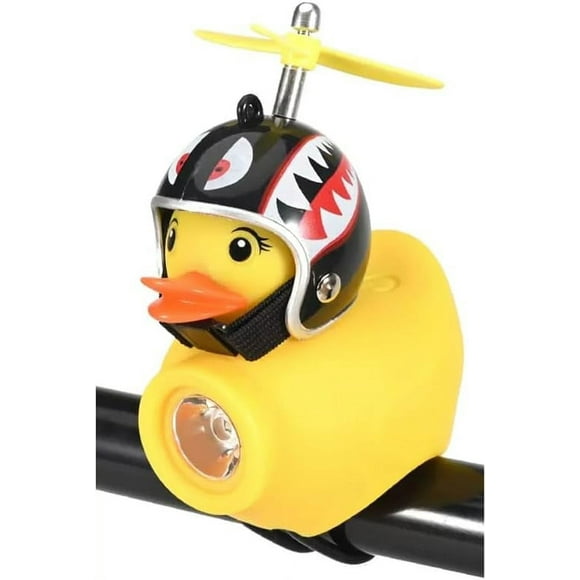 G Need Red Black Lovely Yellow Duck Bike Bell, Bike Horn for Kids, Rubber Yellow Duck Bike Accessories with LED Light - Compatible Kids Toddlers Kids Adults