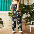 thumbnail image 6 of WTOBBY Women's Jumpsuit with Halloween Retro Print, Casual Loose Design and Suspenders in Cotton and Linen, Perfect for Relaxed Wear and Seasonal Events,NavyS, 6 of 6