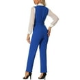 thumbnail image 3 of INSPIRE CHIC Women's V Neck Belted Sleeveless Straight Leg Elegant Suspenders Jumpsuit S Royal Blue, 3 of 5