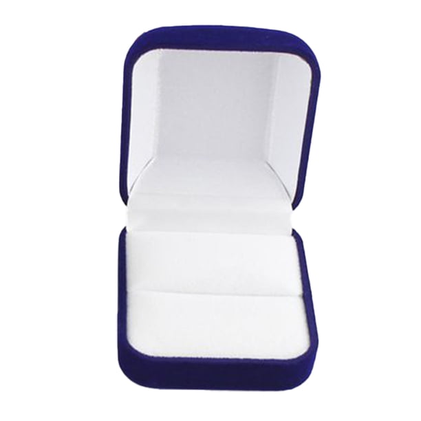 Bearachild Caja de presentación de joyería flocada, caja de soporte portátil para pendientes, cajas de transporte, organizador de joyería, Almacenamiento y organización del hogar Azul blanco