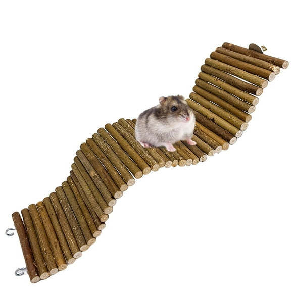 Rat Bendy Long Suspension Bridges Gerbil Wooden Ramp Hamster Cage Climbing Ladder Natural Wood Chews Toys for Rodents Mouse Dwarf Hamster