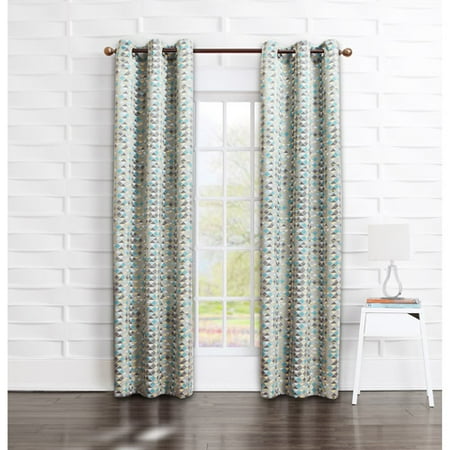 Sun Zero Gena Geometric Print Energy Efficient Grommet Curtain Panel