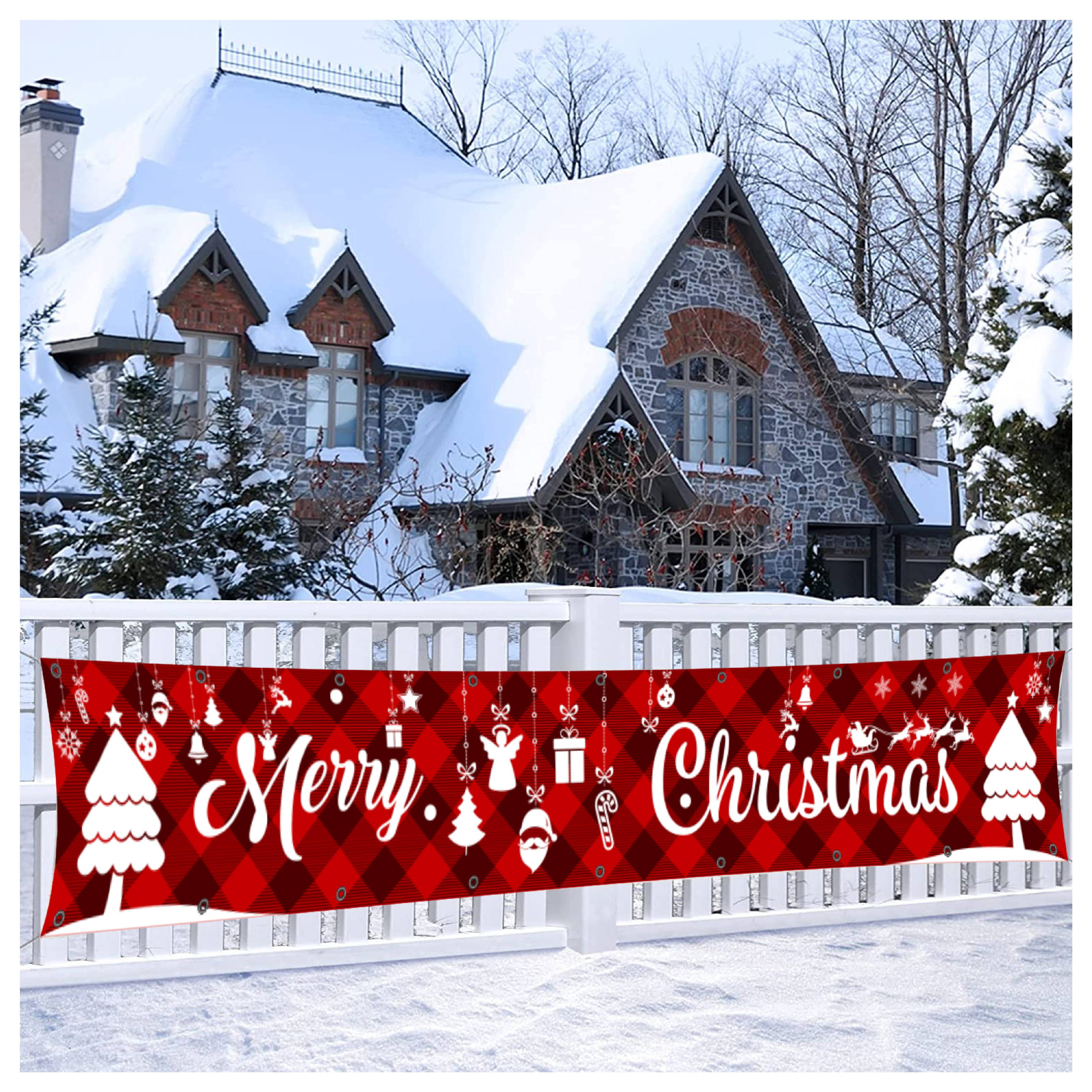 Merry Christmas 16oz heavy duty vinyl banner with 4 grommets 
