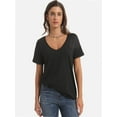 thumbnail image 5 of Women's V-Neck T-Shirt - Casual Short Sleeve Loose Fit Tee - Soft Comfortable Basic Top, 5 of 6