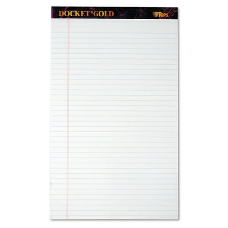 TOPS, TOP63990, Docket Gold Legal Ruled White Legal Pads - Legal, 12 / Pack