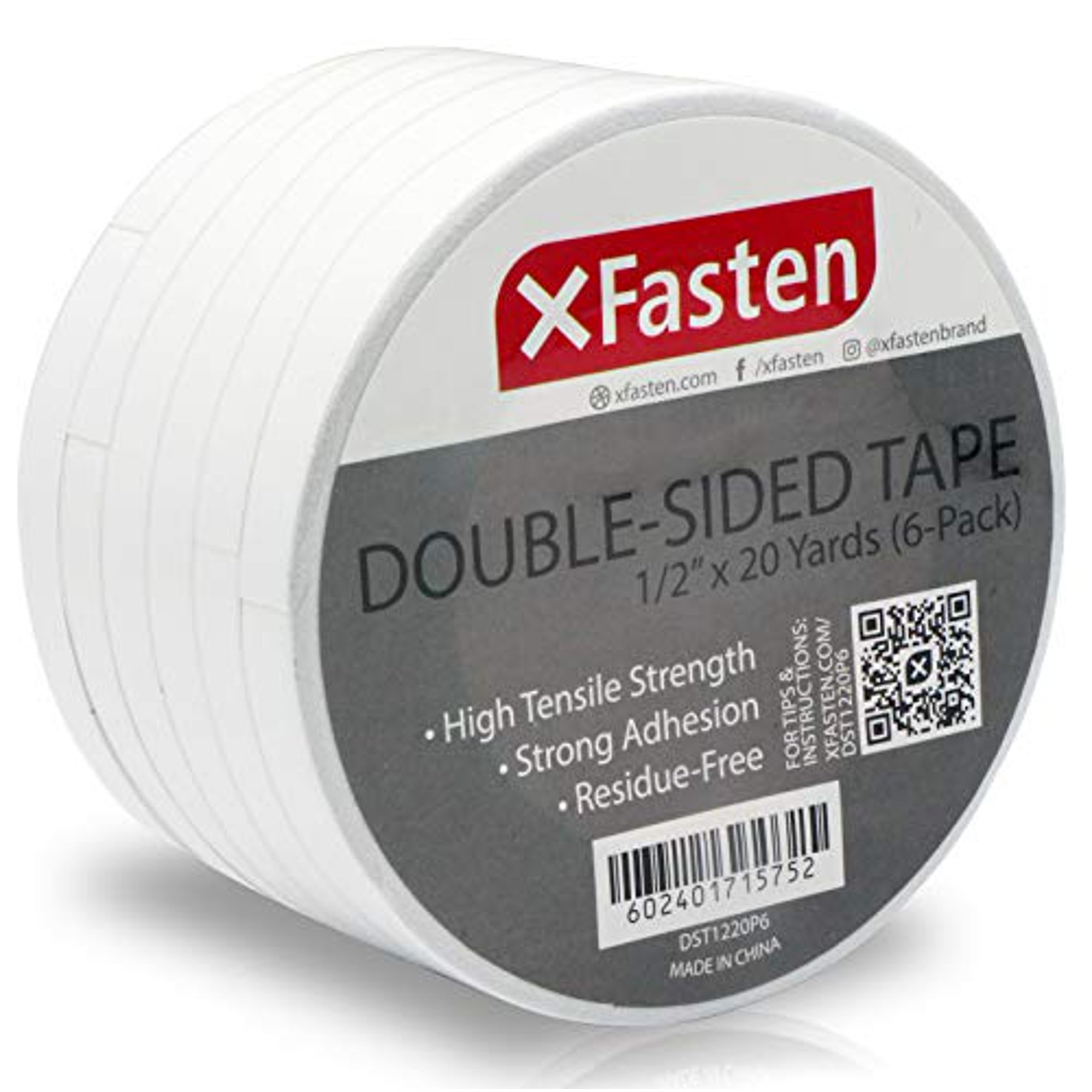 Xfasten Double Sided Tape Removable 1 2 Inch By Yards Pack Of 6 Ideal As A Gift Wrap Tape Holding Carpets And Woodwork Walmart Canada