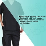 M&M SCRUBS Solid Men Scrub Set, Men Medical Uniforms 201- (BLACK)