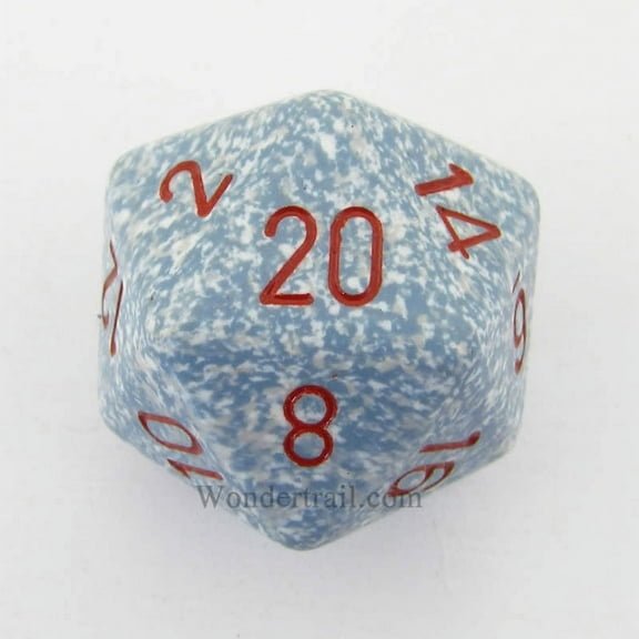 Air Speckled Die with Red Numbers D20 34mm (1.34in) Pack of 1 Chessex