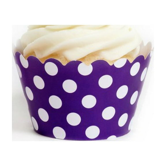 Dress My Cupcake Royal Purple Polka Dot Cupcake Wrappers, Set of 12