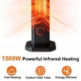 thumbnail image 2 of THAILE 40" Steel Tower Space Heater, 1500W 8-Speed Thermostat with 8H Timer, Remote & Safety Protection, Black for Large Room Indoor Outdoor Use, 2 of 9