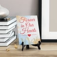 thumbnail image 3 of Signs ByLita Forever in our hearts, Blue Watercolor Table Sign (6 x 8"), 3 of 4