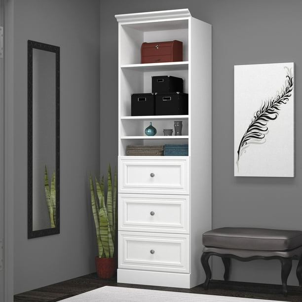 Versatile by Bestar 25'' Storage Unit with 3Drawer set Unit in White