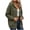 #198-Army Green, variant on Women Long Sleeve Ribbed Texture Shacket Jacket Button Down Hooded Coats Cardigan Outerwear