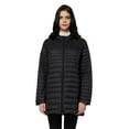 thumbnail image 5 of Elezay Women's Lightweight Puffer Jacket Two-Way Zipper Winter Coats Plus Size Packable Down Jacket Long Hooded Parkas, 5 of 6