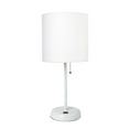 thumbnail image 1 of LimeLights Stick Lamp with USB charging port and Fabric Shade, 1 of 8