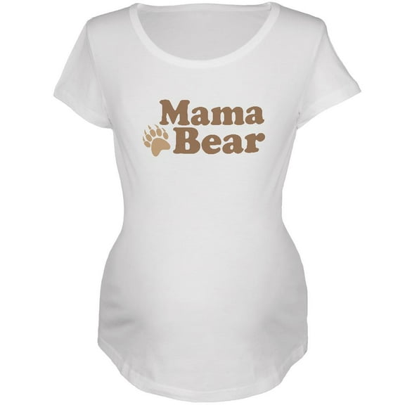 Mother's Day Mama Bear Maternity Soft T Shirt White 2XL