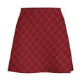 thumbnail image 4 of Red Black Plaid Skirt Women Lines Print Elegant Mini Skirts Spring High Waist Graphic Big, 4 of 6