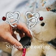 thumbnail image 5 of AOBOCO Nurse Day Gifts Nurse Earrings Sterling Silver Stethoscope Earrings Simulated Birthstone Studs Earrings with Crystal,Fine Jewelry Gifts For Nurse Doctor RN Medical Student, 5 of 6