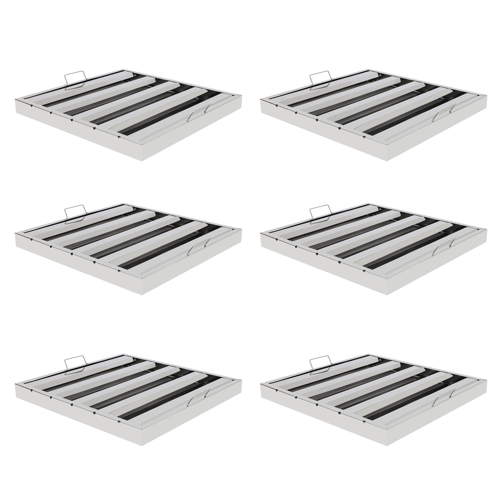 6 PCS 49.5*49.5*4.5cm Grooves Commercial Hood Filters Range Hood Filter for Home Kitchens Restaurants Hotels