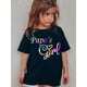 thumbnail image 1 of Young Girl Colorful Letter Print Cute Short Sleeve T-Shirt, 1 of 6