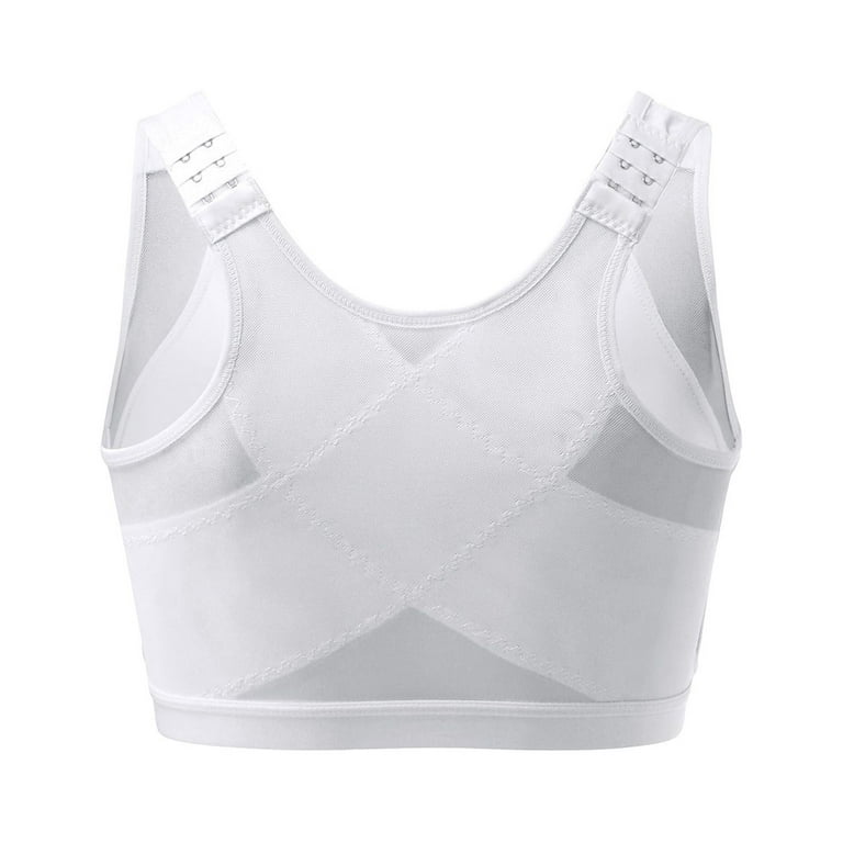 Telusu S-5XL Back Support Posture Corrector Bra For Women Breathable  Underwear Shapewear Sports Bras Tank Tops Corset (Color : White, Size 