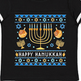 thumbnail image 4 of Inktastic Happy Hanukkah Sweater Style Design with Menorah and Dreidel Boys or Girls Toddler T-Shirt, 4 of 5