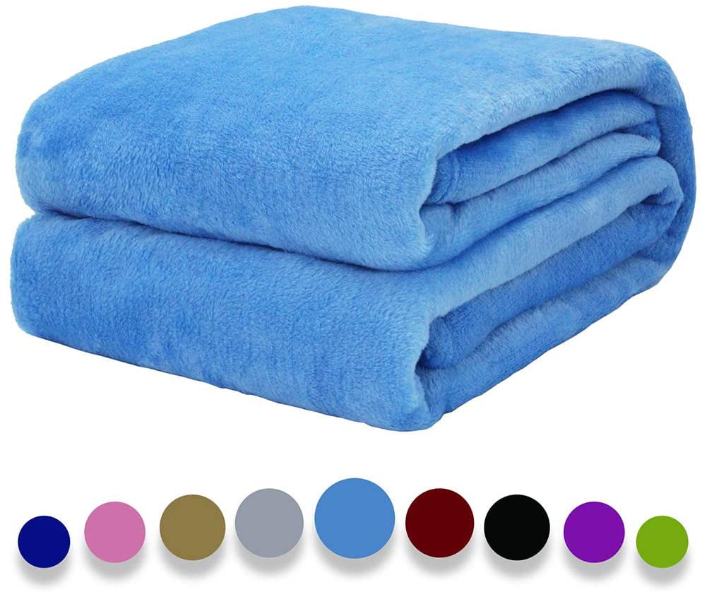 Howarmer Exquisite Fuzzy Blanket Azure Throw Blankets All Season Light Weight Living Room