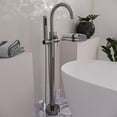 thumbnail image 5 of Westbrass Floor Mount Freestanding Bathtub Filler Faucet with Handheld Shower, Satin Nickel, 5 of 9