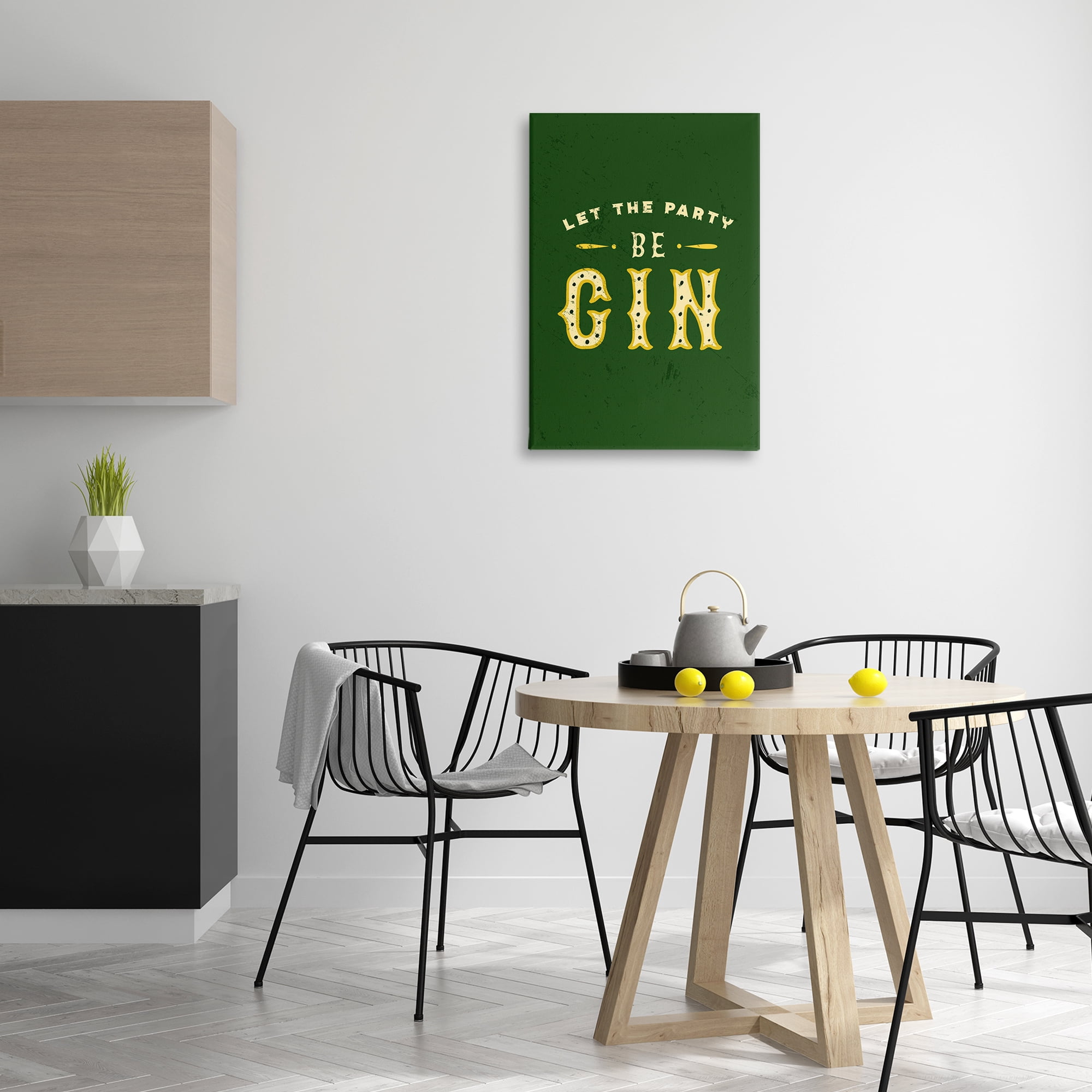 Stupell Industries Let Party Be Gin Pun Food & Beverage Painting Wrapped Canvas Art Print Wall Art, 20 x 30