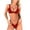 Wine Red, variant on Viikei Bikini Set Swimwear for Women Plus Size Summer 2 Piece Solid Color High Cut Backless Bikini Set Beachwear Swimsuit