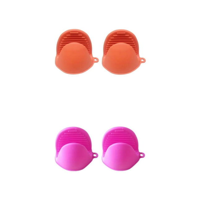 2 pares / 4 piezas de guantes de silicona Guante para hornear resistente al calor Mano