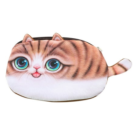 Kids Best Gift School Cat Face Pencil Case Storage Bag Coin Purse Cosmetic (Best Cat Face Makeup)