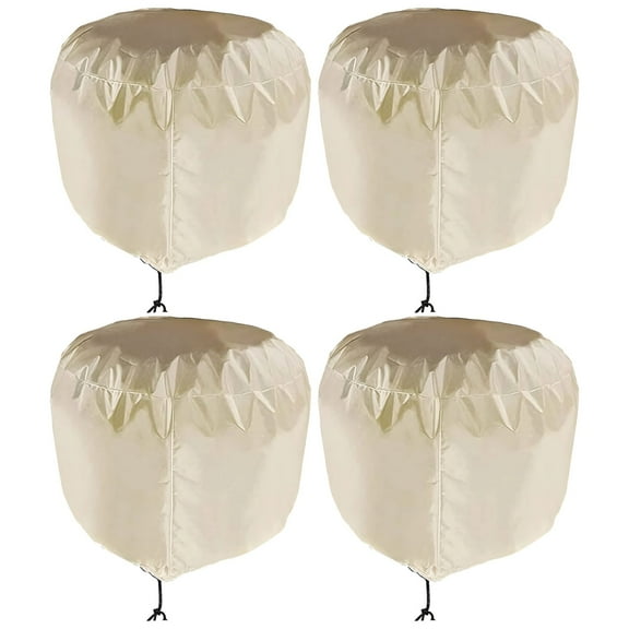 4Pcs Outdoor Roof Vent Cover, Waterproof Polyester Turbine Vent Protector with Adjustable Drawstring(Khaki, 20" x 20" )