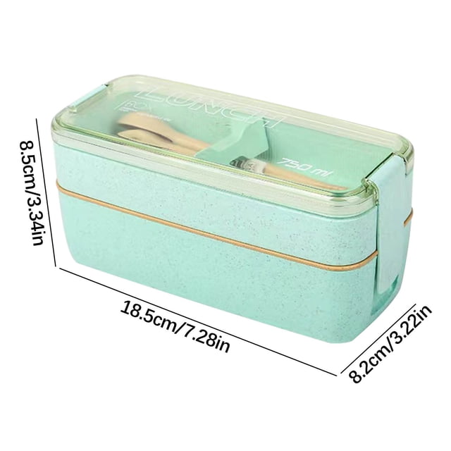 Caja con Tapa Caja de Almuerzo de Paja de Trigo con Tapa Transparente, Cajas de Almuerzo de Plástico de Doble Capa para Separación de Alimentos, Cierre a Presión Sellado para Cajas Escolares de Oficin