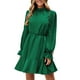 thumbnail image 2 of Vestido de volantes de manga larga con cuello simulado para mujer Mini vestido casual de línea A de color puro ANGGREK  Otros, 2 of 6