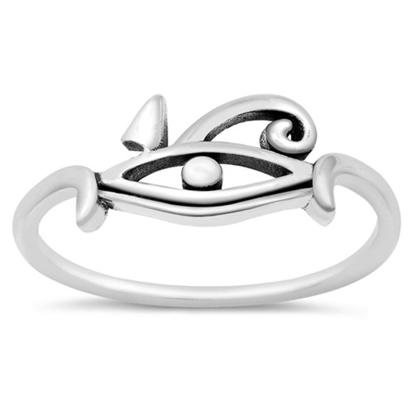 Egyptian Eye of Horus Ring .925 Sterling Silver Band Jewelry Female Male Unisex Size 6