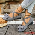thumbnail image 6 of KEGIRLOM Women Fashionable Casual Versatile Bow Comfortable Breathable Elastic With Wedge Heel Large Shoe Gray Size 7, 6 of 6