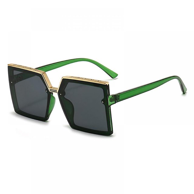 Retro Square Sunscreen Sun Gafas de sol de estilo coreano Gafas de montura grande Gafas de sol polarizadas Retro Square Polarized Sun Glassesgreen Feliz Sencillez