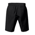 thumbnail image 3 of Qopobobo Men Shorts Mens Cotton Linen Shorts Casual Drawstring 7inch Inseam Shorts Stretch Summer Beach Wear Black,S, 3 of 3