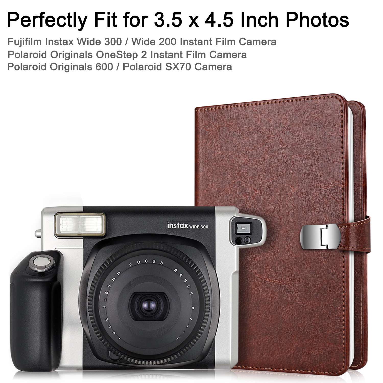 Fintie Photo Album for Fujifilm Instax Wide 300, Polaroid OneStep 2-64 Pockets for Polaroid POP Camera - image 2 of 7