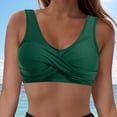 thumbnail image 2 of TOWED22 Women Bikini Top - Full Coverage Bathing Suit Top Push Up Swimsuit Tops Large Bust Swim Tops No Bottom(Dark Green,XL), 2 of 9