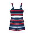thumbnail image 6 of Matching Sets for Women Striped Fold Over Boho Stripe Micro Short Sets Women 2 Piece Casual Outfits (Blue,XS), 6 of 6