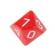 thumbnail image 2 of de dados de acrílico de 20 piezas D10 de cartas de de 22 mm para mazmorras y dragones Rojo y blanco Hugo Dados de acrílico de diez caras, 2 of 7