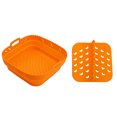 thumbnail image 2 of Ludlz Fryer Basket Even Heat Distribution Square with Handle Divider Pad Reusable Foldable Fryer Silicone Pan, 2 of 7