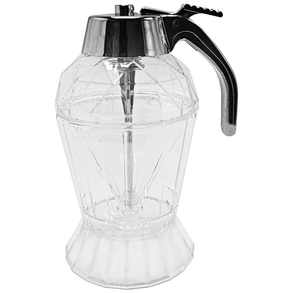 No Drip Honey Dispenser with Stand, 5.7 x 3.1 in Honey Syrup Dispenser, No Mess Clear Plastic Honey Container, Single-Handed Operation